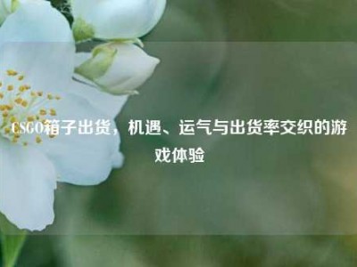CSGO箱子出货，机遇、运气与出货率交织的游戏体验
