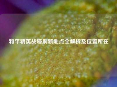 和平精英战壕刷新地点全解析及位置所在