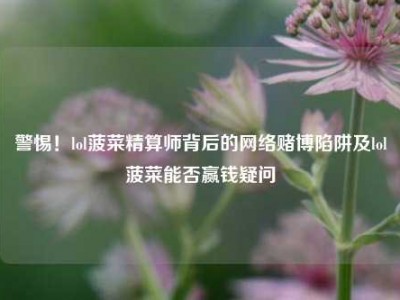 警惕！lol菠菜精算师背后的网络赌博陷阱及lol菠菜能否赢钱疑问