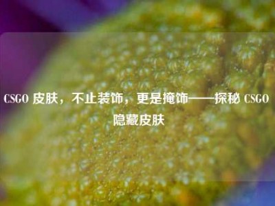CSGO 皮肤，不止装饰，更是掩饰——探秘 CSGO 隐藏皮肤