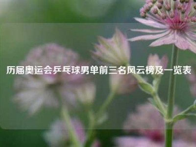 历届奥运会乒乓球男单前三名风云榜及一览表
