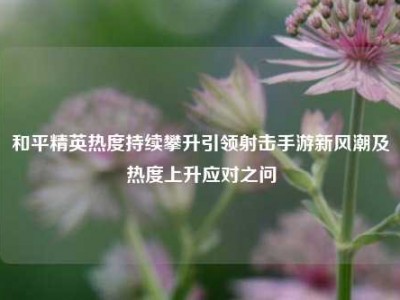 和平精英热度持续攀升引领射击手游新风潮及热度上升应对之问