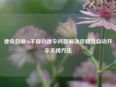 使命召唤16不自动跳伞问题解决攻略及自动开伞关闭方法