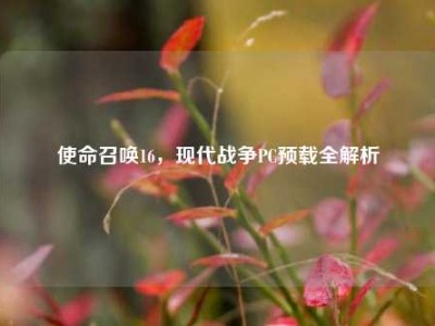 使命召唤16，现代战争PC预载全解析