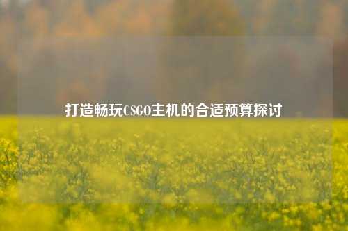 打造畅玩CSGO主机的合适预算探讨
