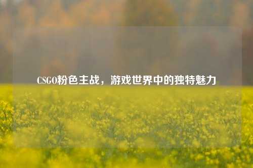 CSGO粉色主战，游戏世界中的独特魅力