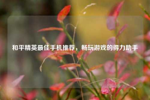 和平精英最佳手机推荐，畅玩游戏的得力助手