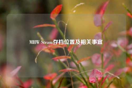 MHW Steam存档位置及相关事宜